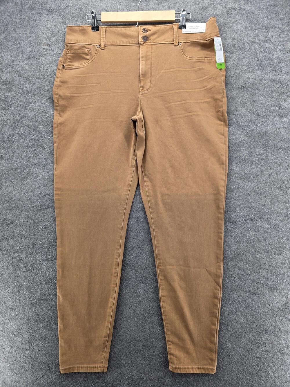 Maurices Jeans Womens XL Tan Super Skinny High Rise Stretch REPREVE Recycled